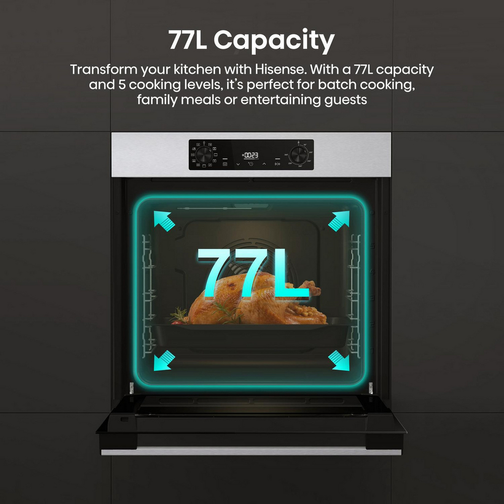 Hisense BI622AXPGUK Hi4 59.5cm Built In Electric Single Oven Stainless Steel