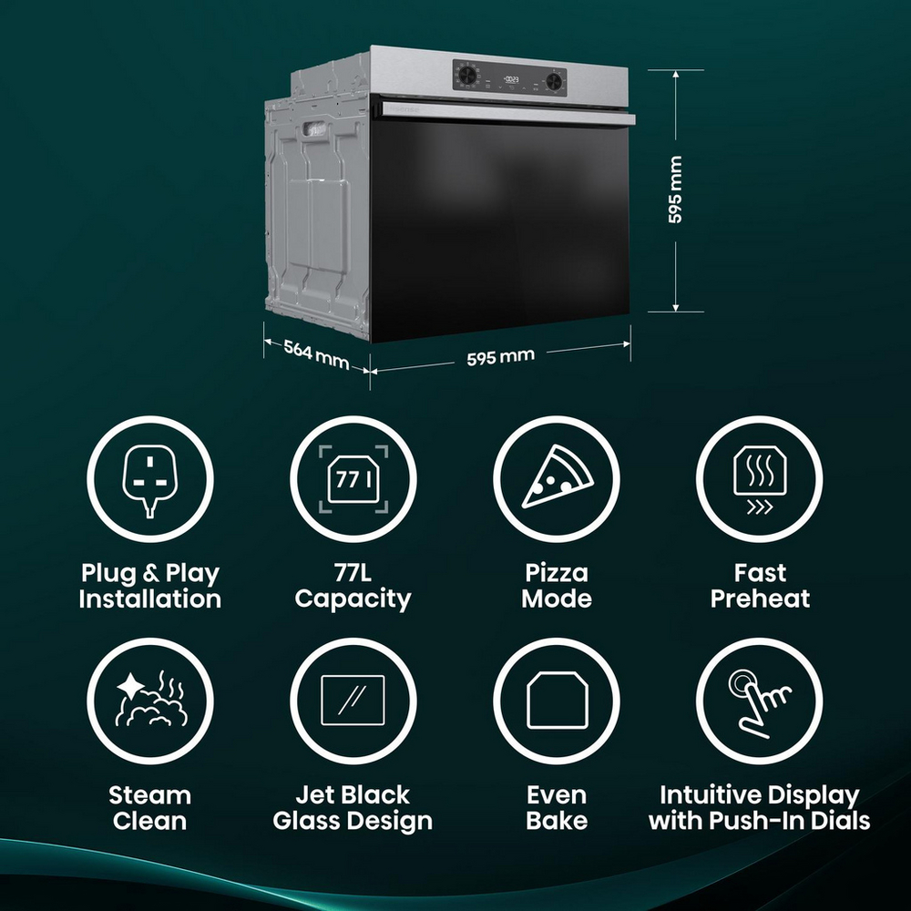 Hisense BI622AXPGUK Hi4 59.5cm Built In Electric Single Oven Stainless Steel