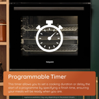 Hotpoint HO455HZBUK Class 2 Built-In Single Multifunction Oven with Multiflow and Easy Grill Black