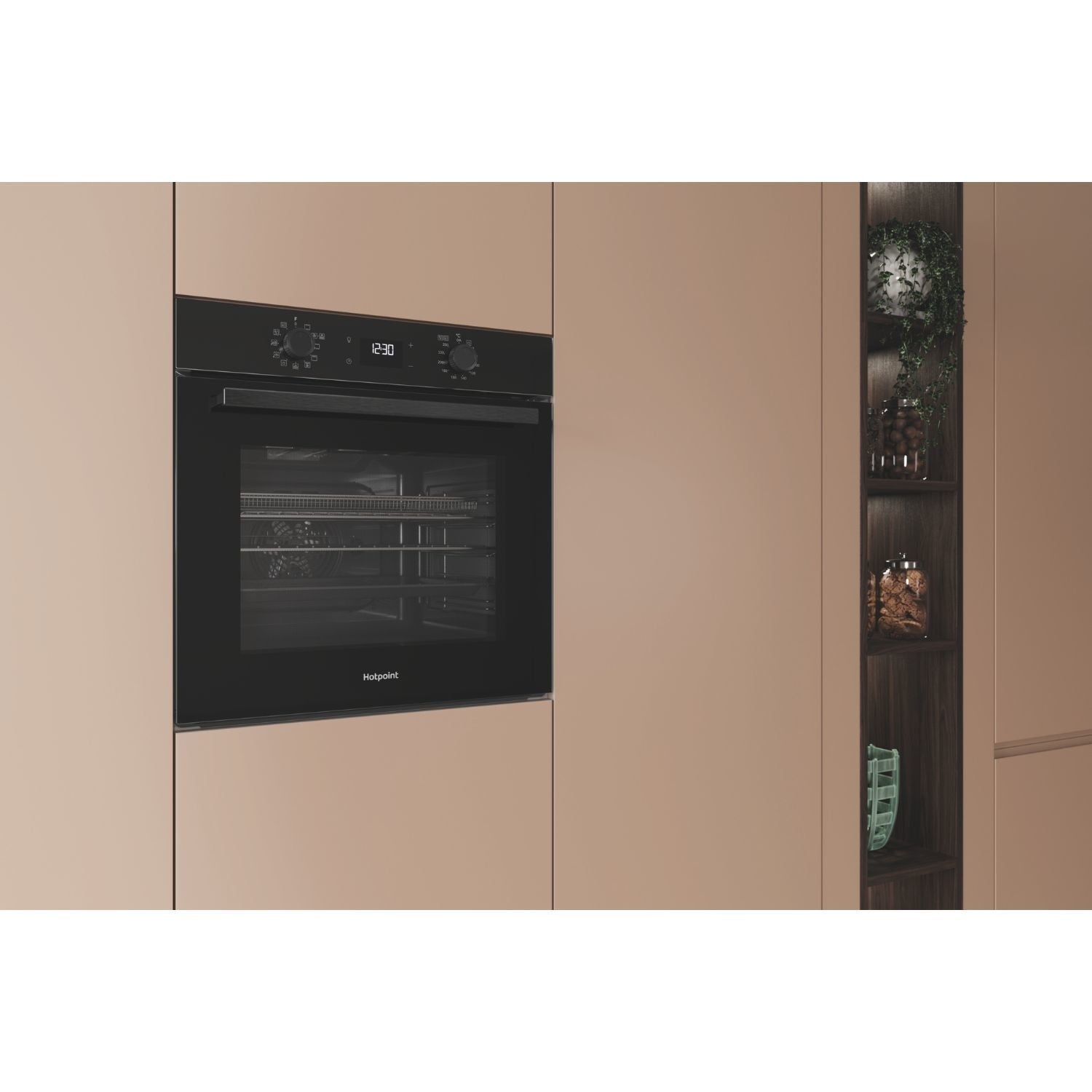 Hotpoint HO458CFBUK Class 2 Built-in Electric Single Oven with Air Fry Black