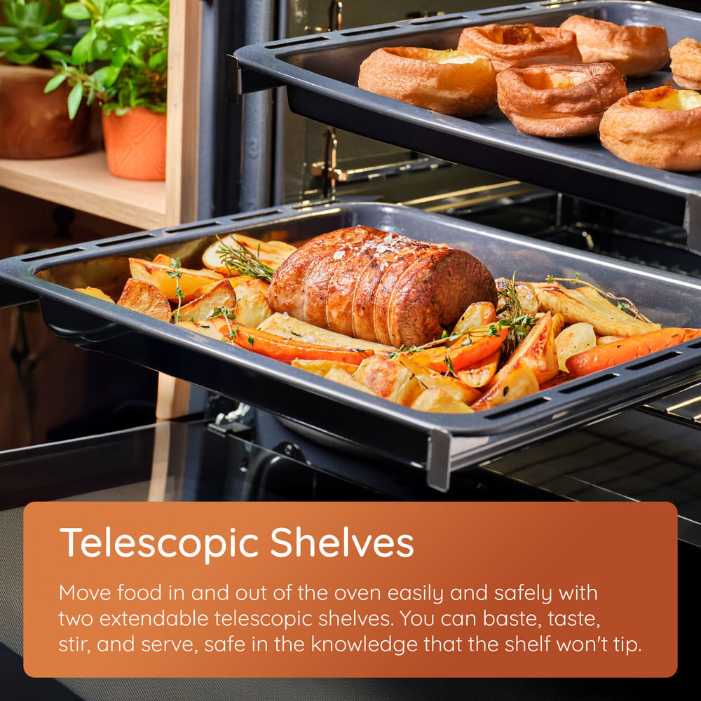 Hotpoint HOI6A8PT1SXUK Class 6 Built-In Electric Single Oven With Pyrolytic Cleaning Stainless Steel