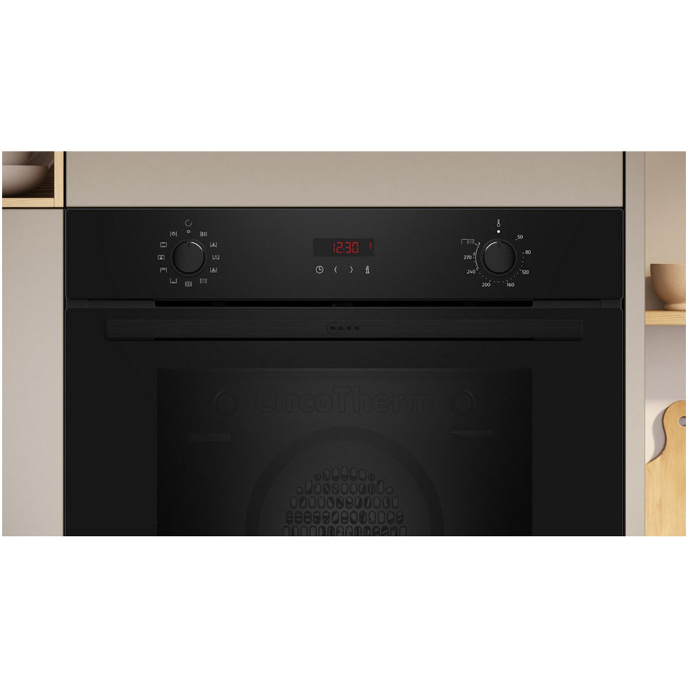 Neff B2DCG7AK3B N30 Built In 60cm Electric Single Oven with Pyrolytic Cleaning Black