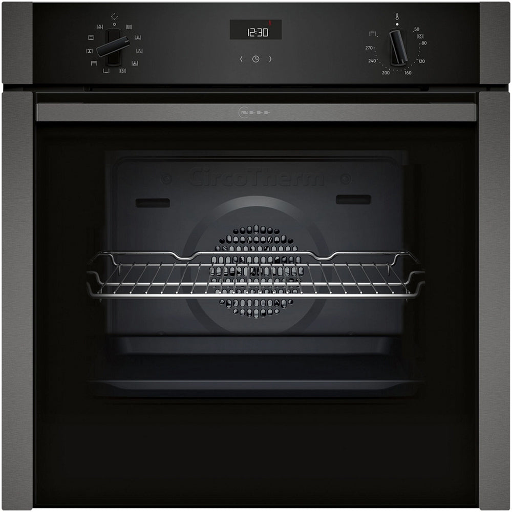 Neff B3ACE4AG3B N50 Slide and Hide 60cm Built In Electric Single Oven Graphite Grey A+ Rated