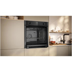 Neff B3ACE4AG3B N50 Slide and Hide 60cm Built In Electric Single Oven Graphite Grey A+ Rated