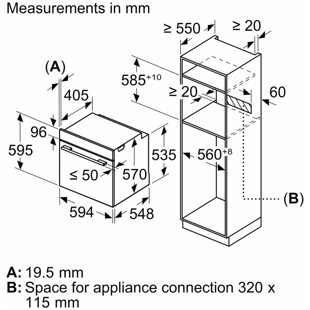 Neff B3ACE4AG3B N50 Slide and Hide 60cm Built In Electric Single Oven Graphite Grey A+ Rated