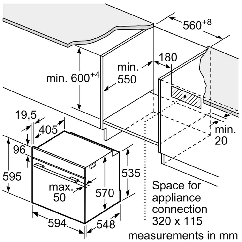Neff B3ACE4AG3B N50 Slide and Hide 60cm Built In Electric Single Oven Graphite Grey A+ Rated