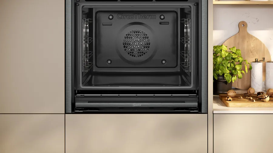 Neff B54CR71G0B N70 Slide and Hide Built-In Electric Single Oven Graphite Grey