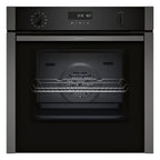 Neff B6ACH7AG7B N50 Slide & Hide Wifi Connected 60cm Built In Electric Single Oven with Pyrolytic Cleaning Graphite A+ Rated