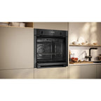 Neff B6ACH7AG7B N50 Slide & Hide Wifi Connected 60cm Built In Electric Single Oven with Pyrolytic Cleaning Graphite A+ Rated