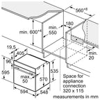Neff B6ACH7AG7B N50 Slide & Hide Wifi Connected 60cm Built In Electric Single Oven with Pyrolytic Cleaning Graphite A+ Rated