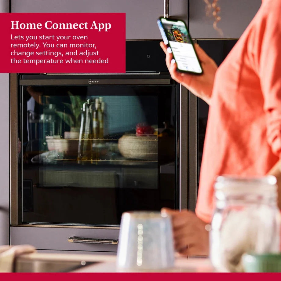 Neff B6ACH7AG7B N50 Slide & Hide Wifi Connected 60cm Built In Electric Single Oven with Pyrolytic Cleaning Graphite A+ Rated