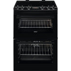 Zanussi ZCV66250BA Ceramic Electric Cooker with Double Oven Black