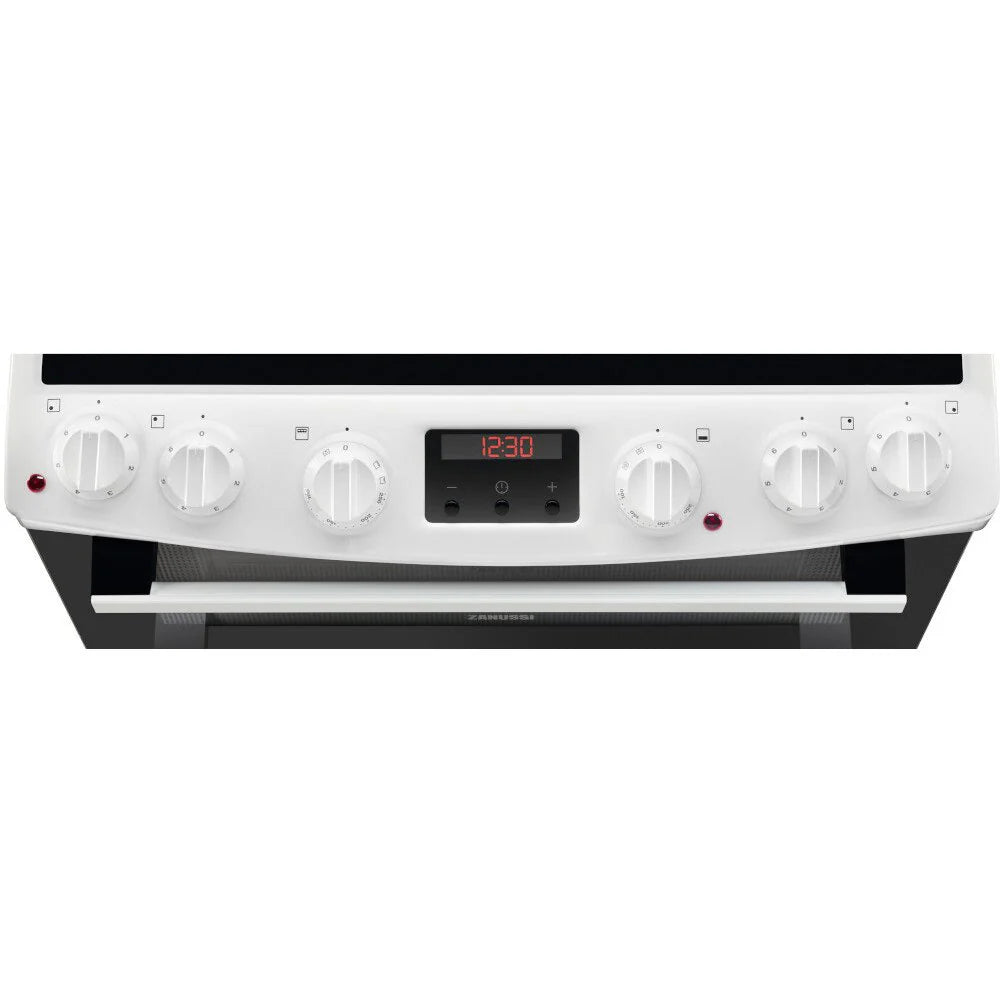 Zanussi ZCV66250WA Ceramic Electric Cooker with Double Oven White