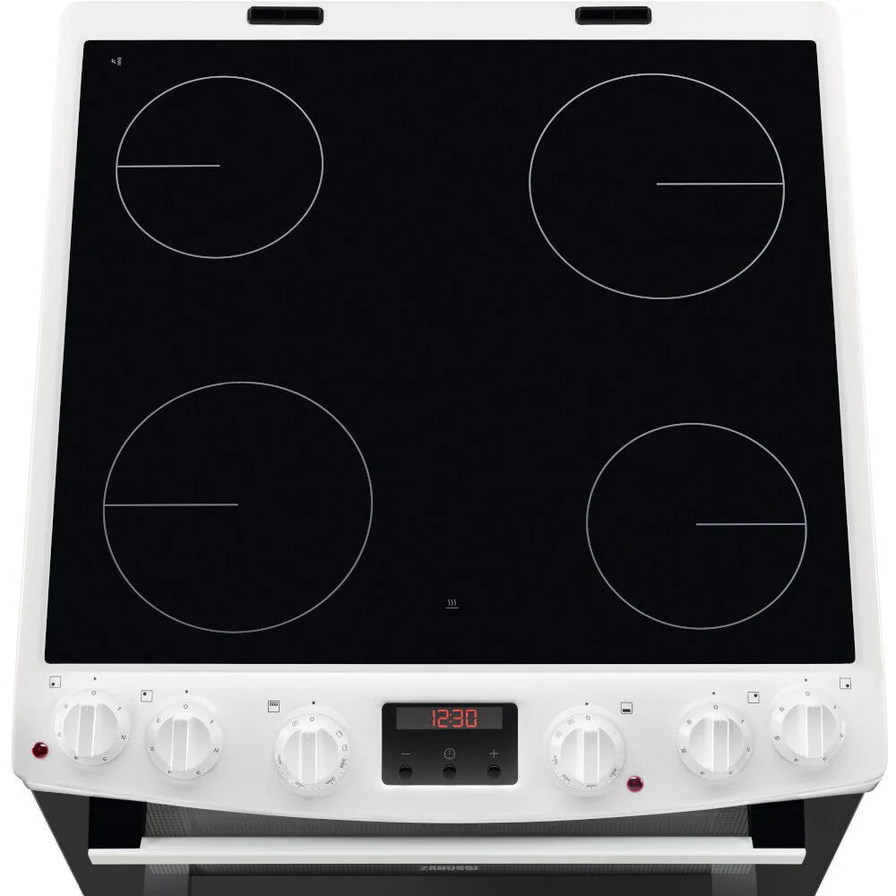 Zanussi ZCV66250WA Ceramic Electric Cooker with Double Oven White