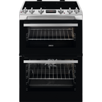 Zanussi ZCV66250XA Ceramic Electric Cooker With Double Oven Stainless Steel